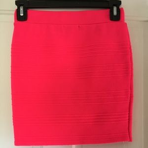 Neon pink skirt